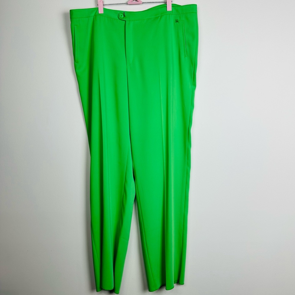 Burberry London NWT Hamie wide Leg Pants Bright Green Women's Trousers Size 52